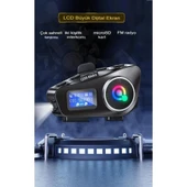 Q58-max Radyolu 2 Kişi Bağlantılı Bluetooth Kask Kulaklık Ekranlı Fenerli Müzik Ve Telsiz Intercom - 6