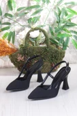 Fort 018-505 Fls Saten Önü Kapalı Arkası Açık Topuklu Kadın Ayakkabı thumbnail 6