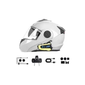 N3x Rgb Işıklı Intercom 3 Kişi Bağlantılı 1000mah Motosiklet Bluetooth Kulaklık Seti - 5