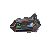 Y20 2x 1000m Telsiz Mesafeli 2 Kişi Bağlantılı Bluetooth Kask Kulaklık Fenerli İntercom - 1