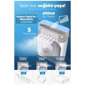 Taşınabilir Işıklı 5 Spreyli Vantilatör Buzlu Buharlı Vantilatör Mini Fan Nemlendirici - 2