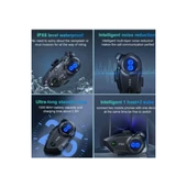 Y5x Rgb Işıklı Intercom 5 Kişi Bağlantılı 1000mah Motosiklet Bluetooth Kulaklık Seti - 3