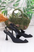 Fort 132-1333 Fls Saten Taşlı Toka Detaylı Arkası Açık Önü Kapalı Topuklu Kadın Ayakkabı thumbnail 5