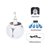 P-038 Solar Güneş Enerji Ve Usb Sarjli 5 Kanatlı - 1