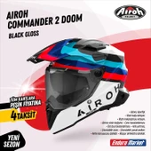 AIROH COMMANDER 2 DOOM BLACK GLOSS KASK thumbnail 1