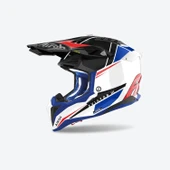 AIROH AVIATOR 3 PUSH BLUE RED GLOSS KASK thumbnail 1