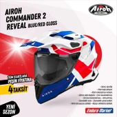 AIROH COMMANDER 2 REVEAL BLUE RED GLOSS KASK thumbnail 1