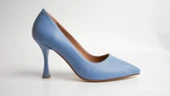 Assortie Bebek Mavisi İnce Topuklu Kitten Heel Kadın Ayakkabı - 1