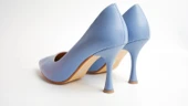 Assortie Bebek Mavisi İnce Topuklu Kitten Heel Kadın Ayakkabı - 3
