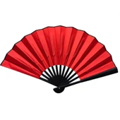 Plastik Kumaş Yelpaze 12'li Kırmızı - 1