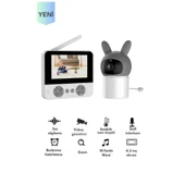 Bebek Kamerası Kumandalı Monitörlü Karşılıklı Konuşma Özellikli , Hatırlatıcılı Ip Bebek Kamerası thumbnail 1