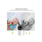 Bebek Kamerası Kumandalı Monitörlü Karşılıklı Konuşma Özellikli , Hatırlatıcılı Ip Bebek Kamerası thumbnail 2