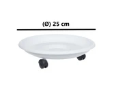 Omnipazar SO-TT01 Tekerlekli Saksı Tabağı No 1 Beyaz 3 Adet thumbnail 2