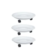 Omnipazar SO-TT01 Tekerlekli Saksı Tabağı No 1 Beyaz 3 Adet thumbnail 1