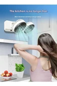 Masaüstü Dijital Ekranlı Çift Fanlı Led Işıklı Soğutucu Fan Ev Ofis Şarjlı Vantilatör thumbnail 4