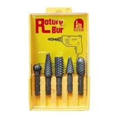 Rotary Bur Matkap Uçlu Ağaç Törpüsü 5'li Takim Oyma Seti - 3