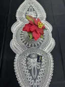 NİVEMESHOME BEYAZ ÖRME TAKIM 3 PARÇA SUNUMLUK SETİ (RUNNER + SUPLA 2 ADET) - 2