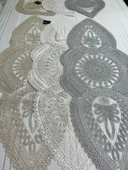 NİVEMESHOME BEYAZ ÖRME TAKIM 3 PARÇA SUNUMLUK SETİ (RUNNER + SUPLA 2 ADET) - 3