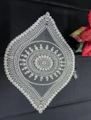 NİVEMESHOME BEYAZ ÖRME TAKIM 3 PARÇA SUNUMLUK SETİ (RUNNER + SUPLA 2 ADET) - 4