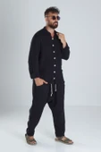 Tasarım Siyah Müslin Şalvar Takım - 3