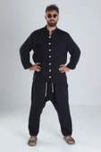 Tasarım Siyah Müslin Şalvar Takım - 1