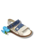 Şirinbebe 1719-20 Anatomik 3 Bant Kemer Tokalı Erkek Çocuk Sandalet Beyaz Mavi 21-25 thumbnail 1