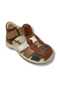 Beebron 3006-20 Anatomik Önü Kapali 3 Şeritli Erkek Çocuk Sandalet Kahve Vizon 21-25 thumbnail 1
