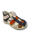 Beebron 3008-20 Anatomik Önü Kapali 3 Şeritli Erkek Çocuk Sandalet Lacivert Beyaz 21-25 thumbnail 1