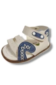 Şirinbebe 1640-20 Anatomik Dikiş Cırtlı Erkek Çocuk Sandalet Beyaz Mavi 18-20 thumbnail 1