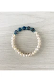 MK TASARIM Gerçek İnci, Lapis Lazuli Taşı Bileklik MK100159 thumbnail 1