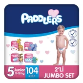 Paddlers Bebek Bezi 5 Numara Junior 104 Adet (11-18 Kg) 2'li Jumbo Set thumbnail 1
