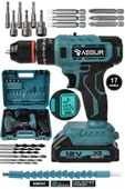 Assur 12V Çift Akülü Darbeli Şarjlı Matkap Dijital Göstergeli Akülü Vidalama - 1