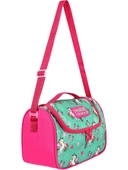 Waddell Lisanslı Fuşya- Su Yeşili Unicorn Desenli Termal Beslenme Çantası 1019 - 5