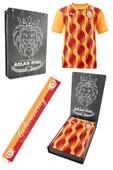 Galatasaray Orijinal Lisanslı Sıfır Yaka A Takım Antrenman 5 Yıldızlı T-Shirt + Şal Kaşkol Set Hediyelik Ahşap Kutulu - 1