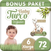 Baby Turco Doğadan Bonus Bebek Bezi 6 Numara Xlarge 72 Adet thumbnail 1