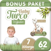 Baby Turco Doğadan Bonus Bebek Bezi 7 Numara Xxlarge 62 Adet thumbnail 1