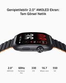 AUKEY SW-1U Akıllı Saat 1 Ultra 2,0 inc Amoled Ekran 15 gün Pil Ömrü IP67 Siyah ve Turuncu - 6