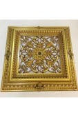 DECOGOLD Saray Tavan Göbek Panel 72cm*72cm Kahve Eskitme Içerisine Led Döşenebilir Panel thumbnail 2