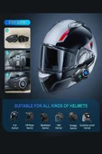 İntercom Motorcu Kask Kulaklık Bluetooth 1080P Kamera Kayıt 32Gb Hafıza Kart Hediye İnterkom IPX6 thumbnail 3