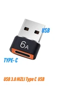 USB TYPE-C Çevirci OTG Dönüştürcü USB erkek TYPE C dişi Çevirci Şarj İçin Uyumlu 6A USB 3.0 thumbnail 1