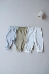 3lü Bebek Fitilli Penye Bebek Unisex Tayt Model 5 thumbnail 1