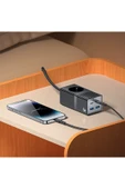 Akım Korumalı USB Type-C Priz Uzatma Kablosu Çok Amaçlı Şarj Cihazı Çoklu Priz 1.5M 2500W 65W OUTPUT thumbnail 2
