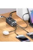 Akım Korumalı USB Type-C Priz Uzatma Kablosu Çok Amaçlı Şarj Cihazı Çoklu Priz 1.5M 2500W 65W OUTPUT thumbnail 3