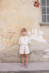 Mavi Çizgili Yaka Bağlamalı Alt Üst Takım thumbnail 2