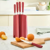 Karaca Samuray Flash Red Japon Çeliği 6 Parça Bıçak Seti Kırmızı thumbnail 1