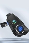 İntercom Motorcu Kask Kulaklık Bluetooth 1080P Kamera Kayıt 32Gb Hafıza Kart Hediye İnterkom IPX6 thumbnail 6