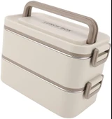 304 Paslanmaz Çelik Yemek Kabı Dikdörtgen Çift Katmanlı Yemek Kabı Öğrenci Taşınabilir Yemek Kabı - 6