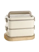 304 Paslanmaz Çelik Yemek Kabı Dikdörtgen Çift Katmanlı Yemek Kabı Öğrenci Taşınabilir Yemek Kabı thumbnail 4