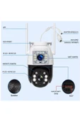Çift Lensli Akıllı IP Kamera Full Hd 1080P Wifi Haraket Takip Gece Görüş Intercom IP66 Su Geçirmez thumbnail 2