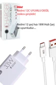 Xiaomi Redmi 12 Uyumlu Hızlı Şarj Aleti ve Kablosu Hızlı Şarj Cihazı 33W thumbnail 2